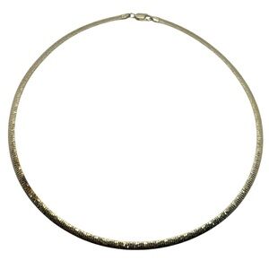Dyadema Italy sterling silver reversible omega style flexible necklace vintage